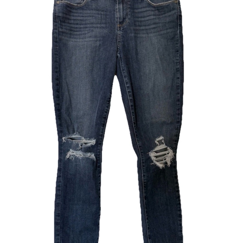 PAIGE Med Wash Distressed Skinny Jeans VERTUGO CROPPED SZ 28 WOMEN ANKLE LENGTH